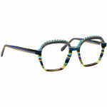Damenbrille Johann von Goisern JA036 mit eckigen, mehrfarbigen Rahmen und einzigartigem Design für stilvolle Eleganz.