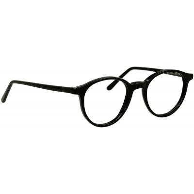 Schwarze Unisexbrille Johann von Goisern JC200 mit runder Fassung und schlanken Bügeln, ideal für zeitlosen Stil.