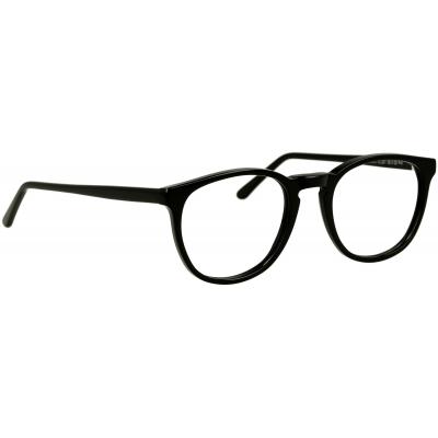 Unisexbrille Johann von Goisern JC201, schwarzes Gestell mit runder Form und schlanken Bügeln, ideal für jeden Look.