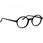 Unisexbrille Johann von Goisern JC202 mit runden, schwarzen Rahmen und schmalen Bügeln in minimalistischem Design.