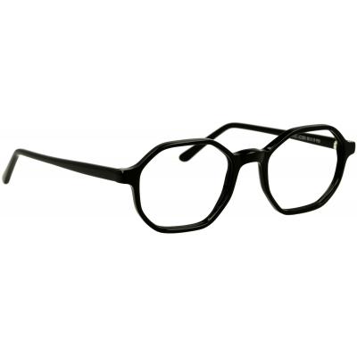 Unisexbrille Johann von Goisern JC203 mit schwarzem, achteckigem Rahmen und schlanken Bügeln aus Kunststoff.