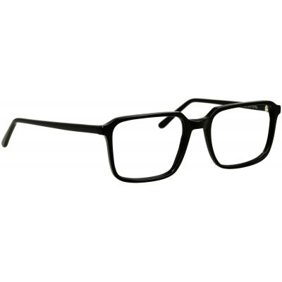 Unisexbrille Johann von Goisern JC204 mit rechteckigem, schwarzem Rahmen und schlanken Bügeln, zeitloses Design.
