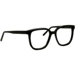 Schwarze Unisexbrille Johann von Goisern JC207 mit rechteckigem Rahmen und modernen breiten Bügeln, seitliche Ansicht.