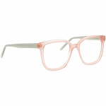 Unisexbrille Johann von Goisern JC207 mit eckigem Rahmen in transparentem Rosé und weißen Bügeln. Modernes Design.