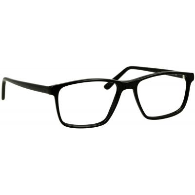 Herrenbrille Johann von Goisern JC212, rechteckiges schwarzes Gestell, modernes und schlichtes Design.