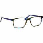 Herrenbrille Johann von Goisern JC212 mit rechteckigem Rahmen in Blau- und Brauntönen, leicht transparentes Design.