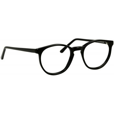 Unisexbrille Johann von Goisern JC213 mit schwarzem, ovalem Rahmen und schlichten Bügeln.