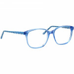 Unisexbrille Johann von Goisern JC214 mit hellblauem Gestell und transparenten Details, passend für verschiedene Stilrichtungen.
