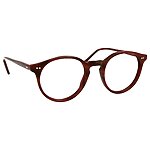 Herrenbrille Johann von Goisern JCUdo in rotbrauner Fassung mit runden Gläsern, leichtem Gestell und stilvollem Design.