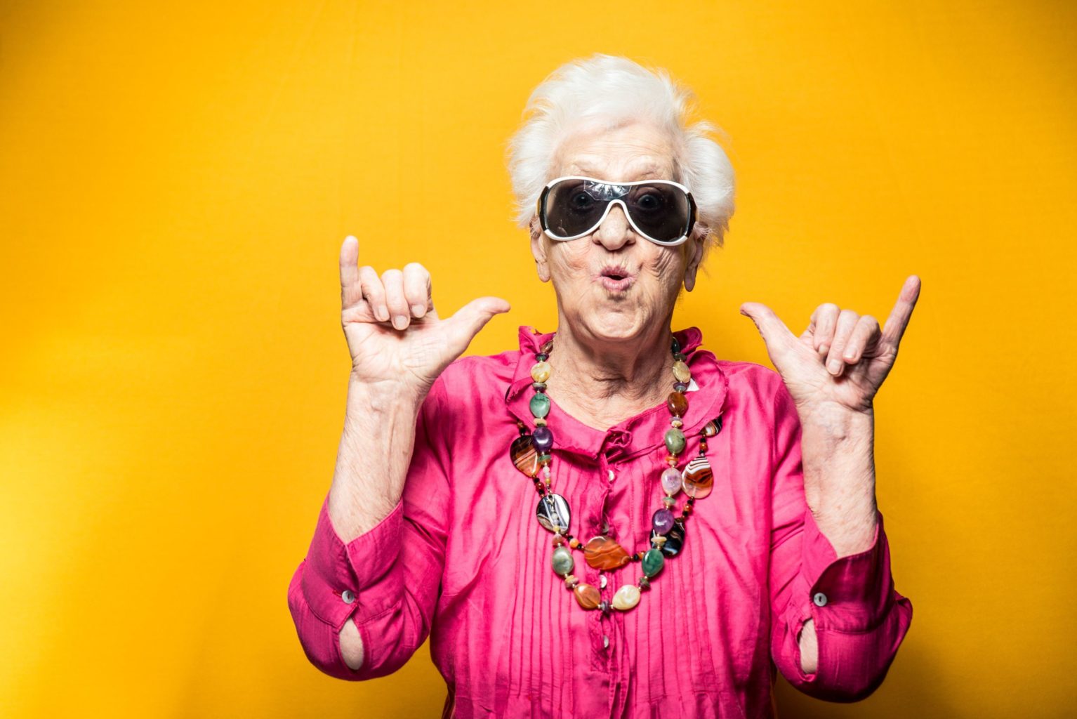 Grandmother Portrait Set In The Studio. Concepts About Seniority