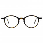 Damenbrille Colibris Pedro mit runder Fassung in Havanna-Optik, frontal abgebildet.