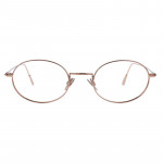 Damenbrille Colibris Saskia mit ovalem, zartem Metallrahmen in Roségold, frontal abgebildet.