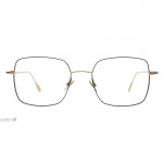 Damenbrille Colibris Selma mit eckigem, filigranem Metallrahmen in Gold und Schwarz, frontalansicht.