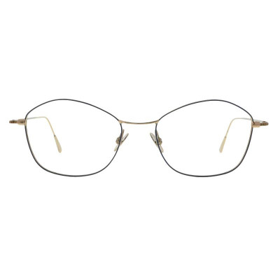 Damenbrille Colibris Senta mit filigranem, gold-schwarzem Metallrahmen, moderne rechteckige Form.