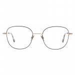 Damenbrille Colibris Sienna mit dünnem, schwarzem Metallrand und großen, rechteckigen Gläsern.