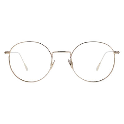 Damenbrille Colibris Sila mit rundem, filigranem Metallrahmen in Gold, frontal abgebildet.