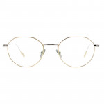 Damenbrille Colibris Sofia mit rundem, filigranem Metallrahmen in Gold auf weißem Hintergrund.