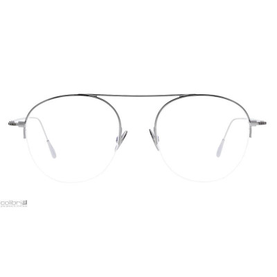 Damenbrille Colibris Sofie mit rundem, silberfarbenem Metallgestell, minimalistisch und leicht.