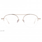 Damenbrille Colibris Sofie mit rundem, filigranem Metallgestell in Roségold, frontal abgebildet.