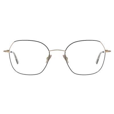 Damenbrille Colibris Sola, quadratische Gläser, filigraner Metallrahmen in Gold mit schwarzen Akzenten, Produktbild.