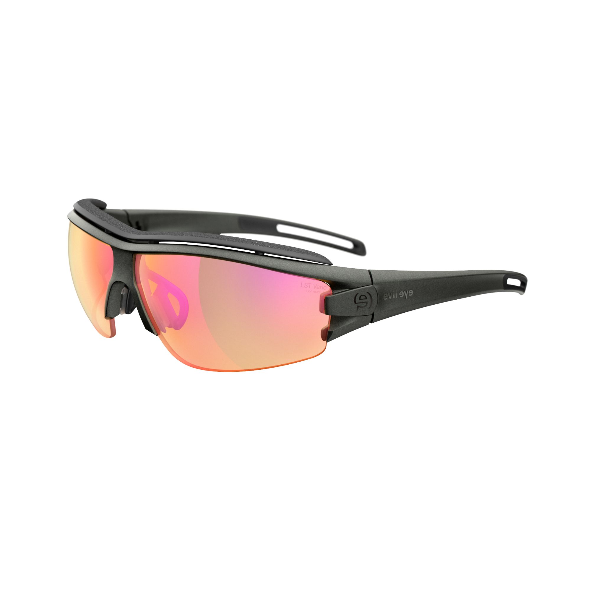 Sonnenbrille Sportbrille Evil Eye Trace Pro E001 75 6500 Dark Olive Met Lst Bright Vario Purple Mirror Bg White Sid