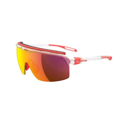 Sonnenbrille Sportbrille Evil Eye Traileyex Pro E016 E016 75 1000 Clear Transparent Lst Active Red Mirror Bg White Sid