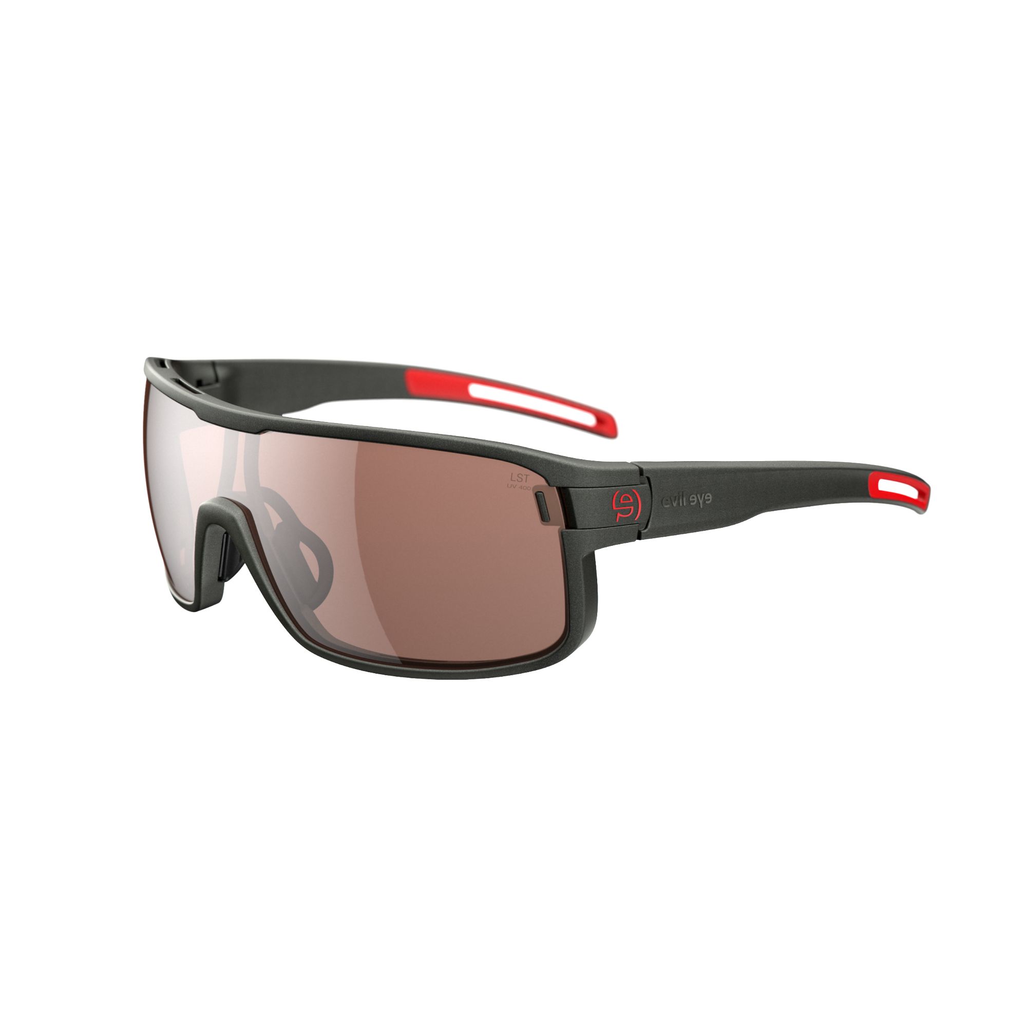 Sonnenbrille Sportbrille Evil Eye Vizor Hr Pro E009 E008 75 6500 Dark Olive Met Lst Contrast Silver Bg White Sid