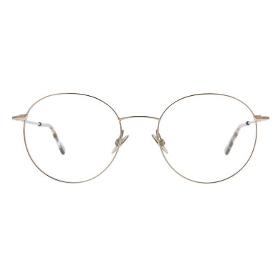 Damenbrille Colibris Steffi mit rundem, filigranem Metallgestell in Gold frontal abgebildet.