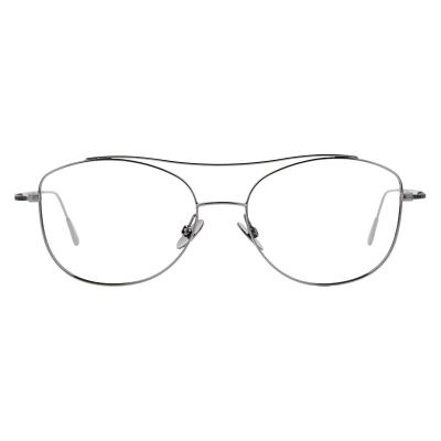 Damenbrille Colibris Svantje mit dünnem, silbernem Metallrahmen in Aviator-Form, frontal abgebildet.