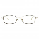 Damenbrille Colibris Svea mit rechteckigem, filigranem Metallrahmen in Gold, frontal abgebildet.