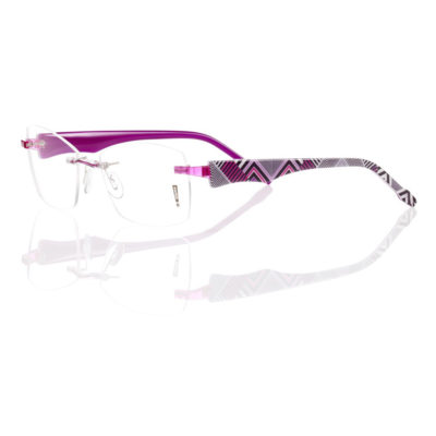 Switch It Garnitur 2261 Damenbrille Lila Linien Brille